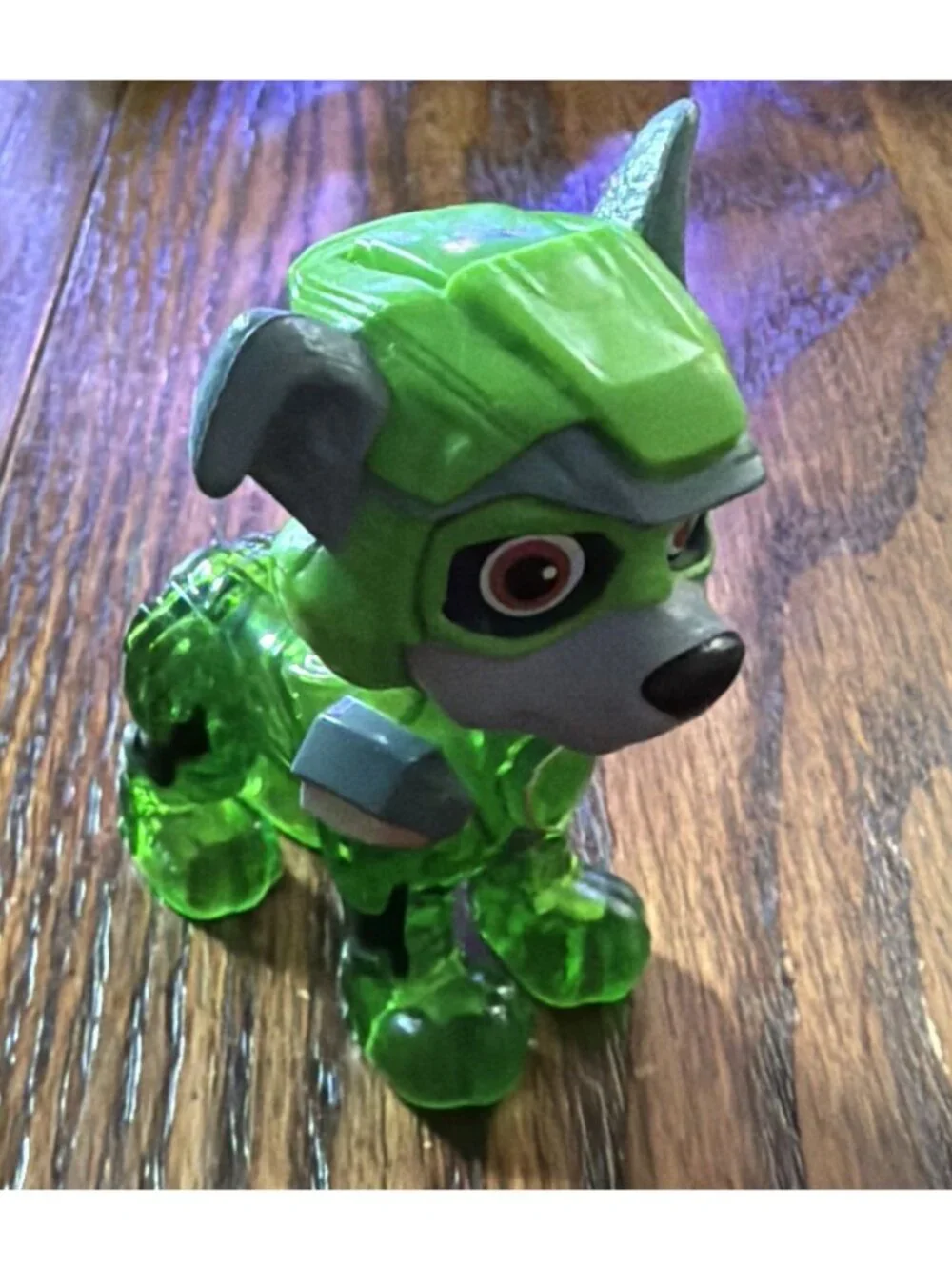 Paw Patrol Toy The Movie Mighty Pup Rocky 2.5in Green translucent
